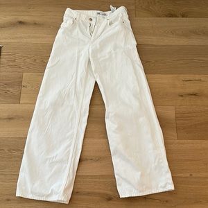 White Zara high waist wide leg jeans